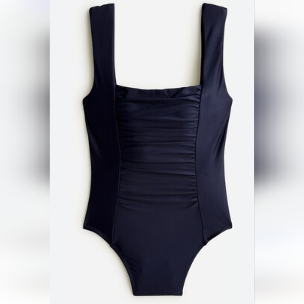 J.Crew Ruched Square Neck. Bathing Suit SZ.22 NWT Black